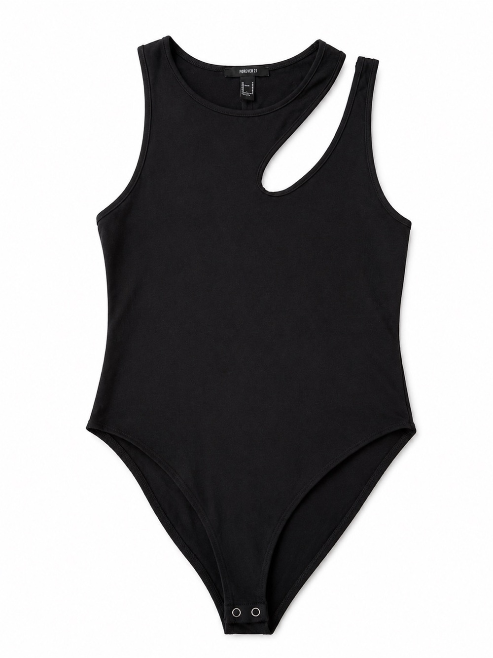 Forever 21 Black Asymmetric One-Piece Bodysuit